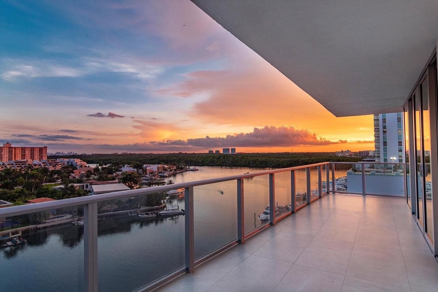 Sunset view from a Parque Towers balcony